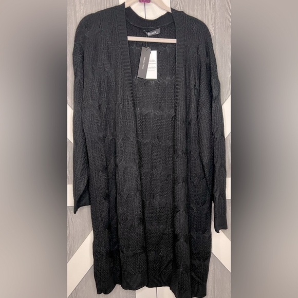 B13.11 NWT Zanzea Open Long Cardigan/Duster Black XXL - Picture 1 of 5